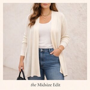 NOT SHY Cream Cashmere Blend Open Cardigan | Size Large